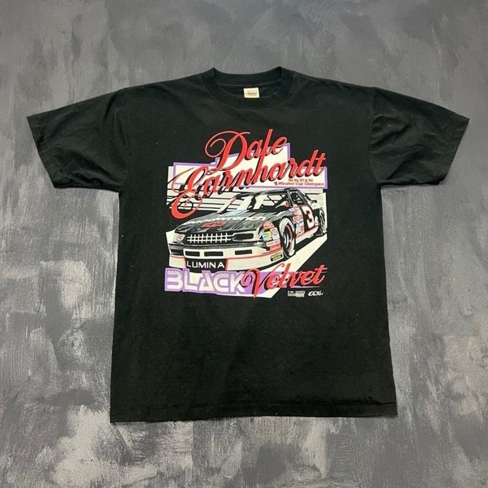 Vintage Dale Earnhardt Shirt‎ Mens Large Black 1990s Black Velvet